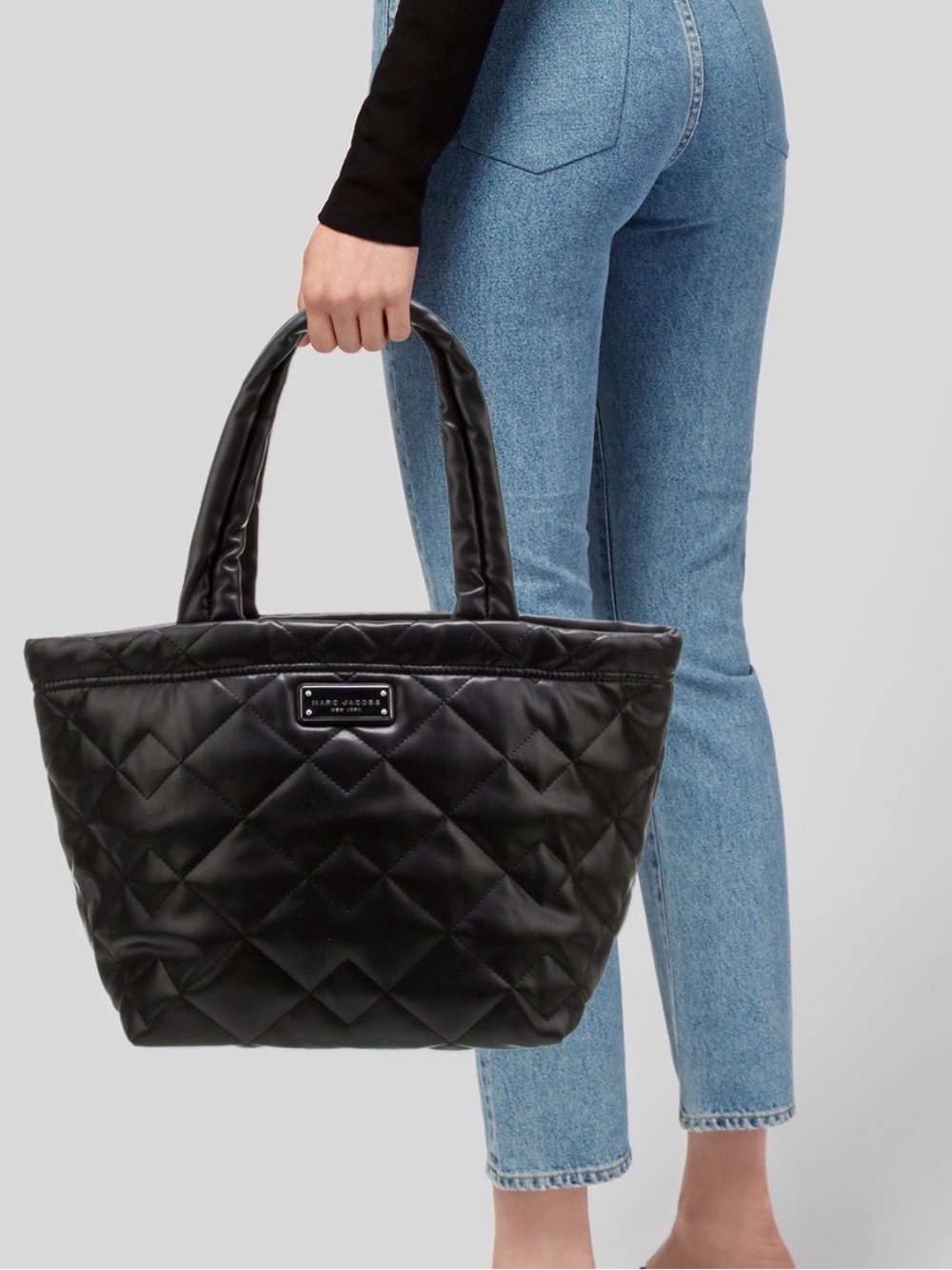 Marc Jacobs Quilted Black Tote with Top Handles